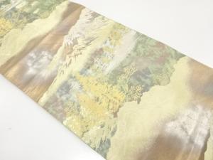 アンティーク　遠山に樹木模様織り出し袋帯（材料）